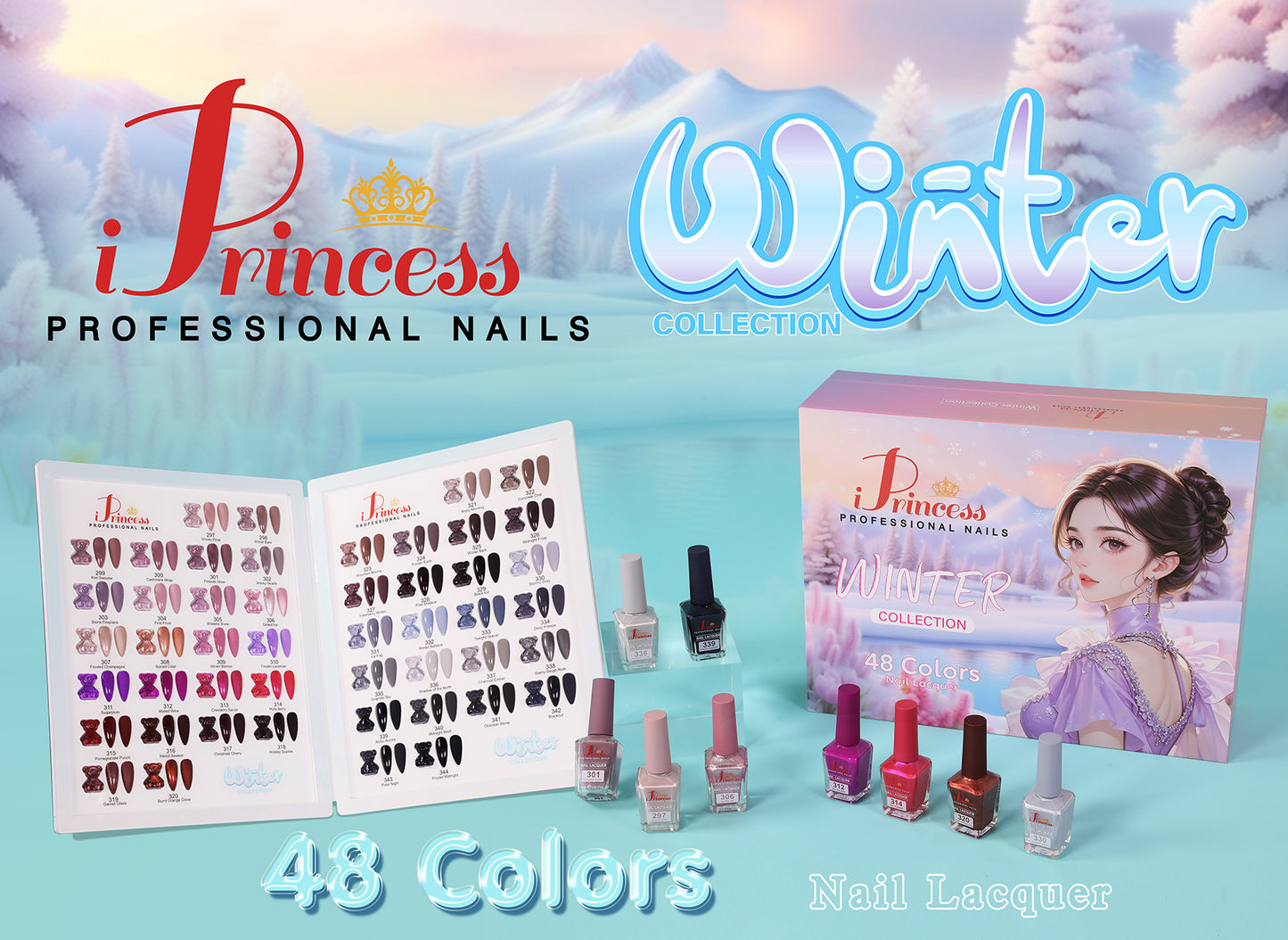 iPrincess Winter Duo Gel n Polish Only Collection Both Kit : 48 Colors with 2 Sample Book - Free Shipping