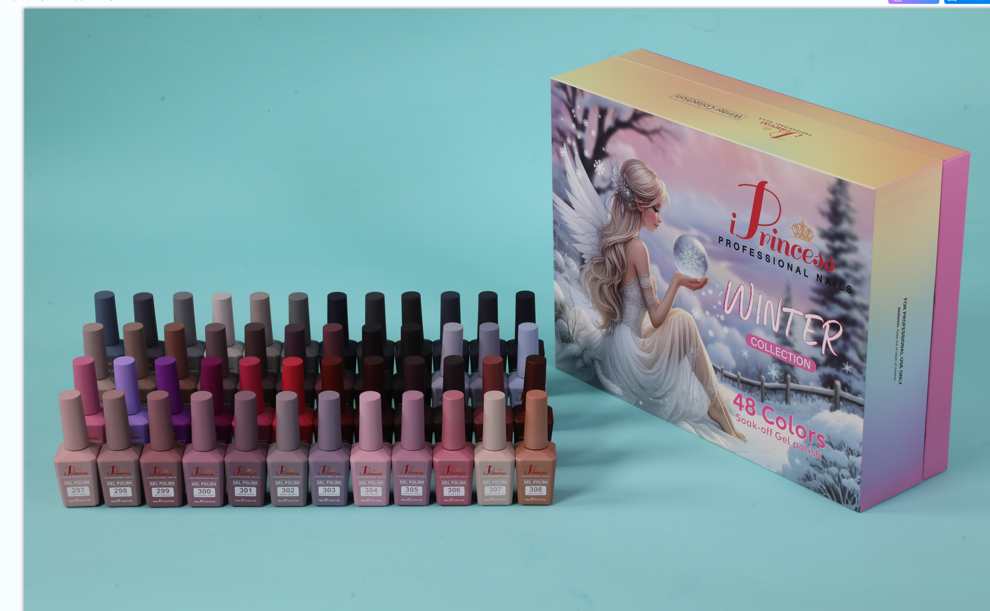 iPrincess Winter Gel Only Collection Kit : 48 Colors with 1 Sample Book - Free Shipping
