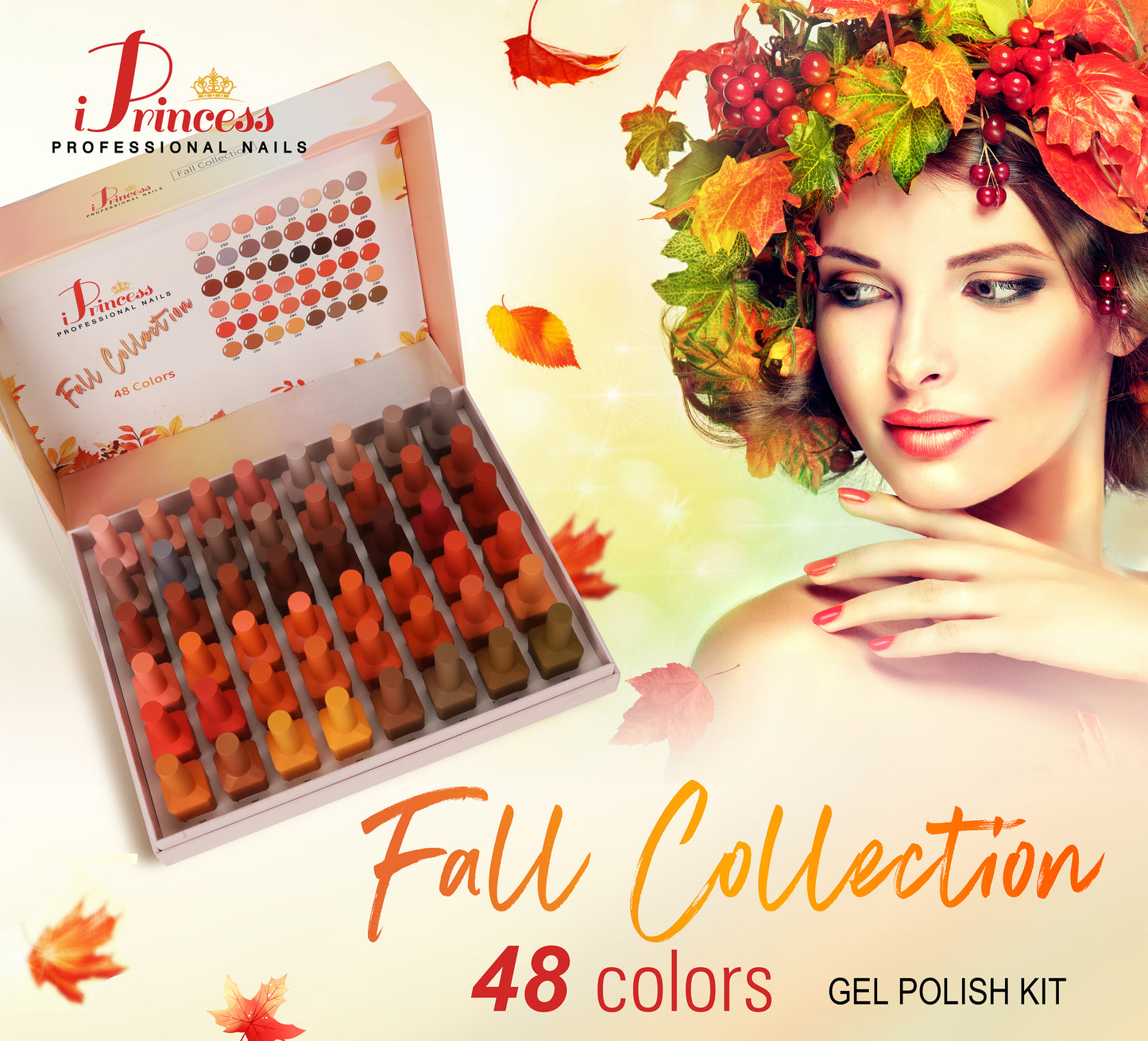 iPrincess Fall Gel Only Collection Kit : 48 Colors with 1 Sample Book - Free Shipping