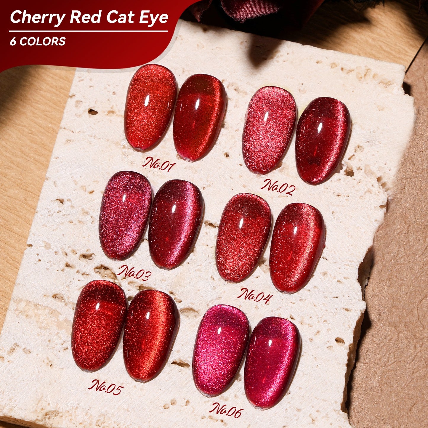 iPrincess Red Cateyes - 6 Colors Plus Color Sample