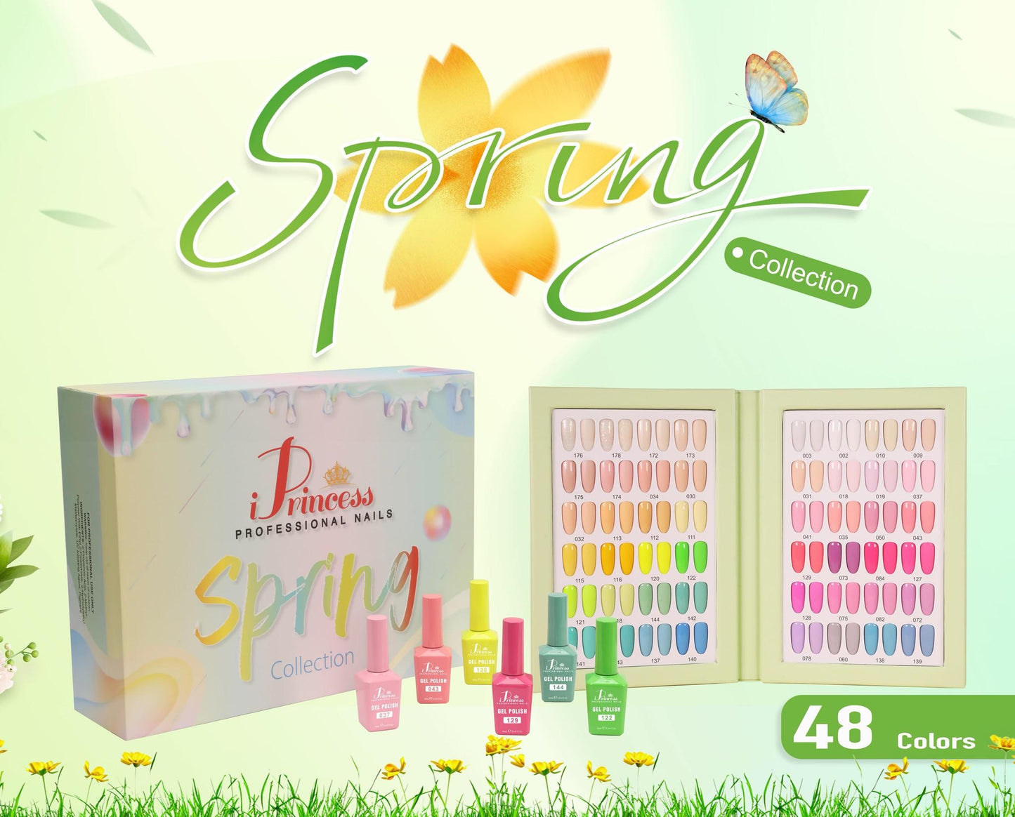 Pre-Order iPrincess Spring Gel Only Collection Kit : 48 Colors with 2 Sample Book - Free Shipping