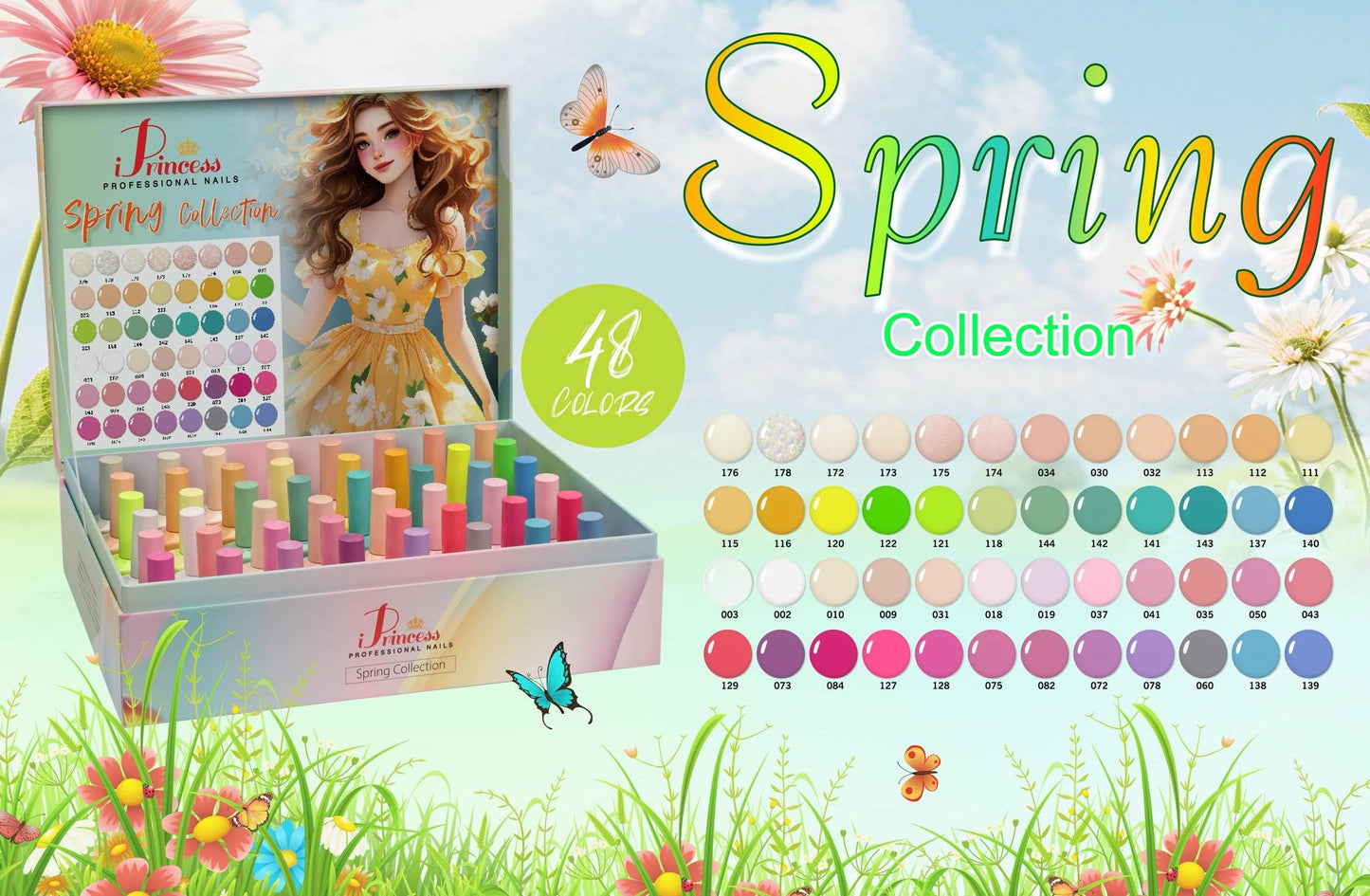 Pre-Order iPrincess Spring Gel Only Collection Kit : 48 Colors with 2 Sample Book - Free Shipping