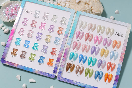 iPrincess Pearl Gel Only Collection Kit : 24 Colors with 1 Sample Book - Free Shipping