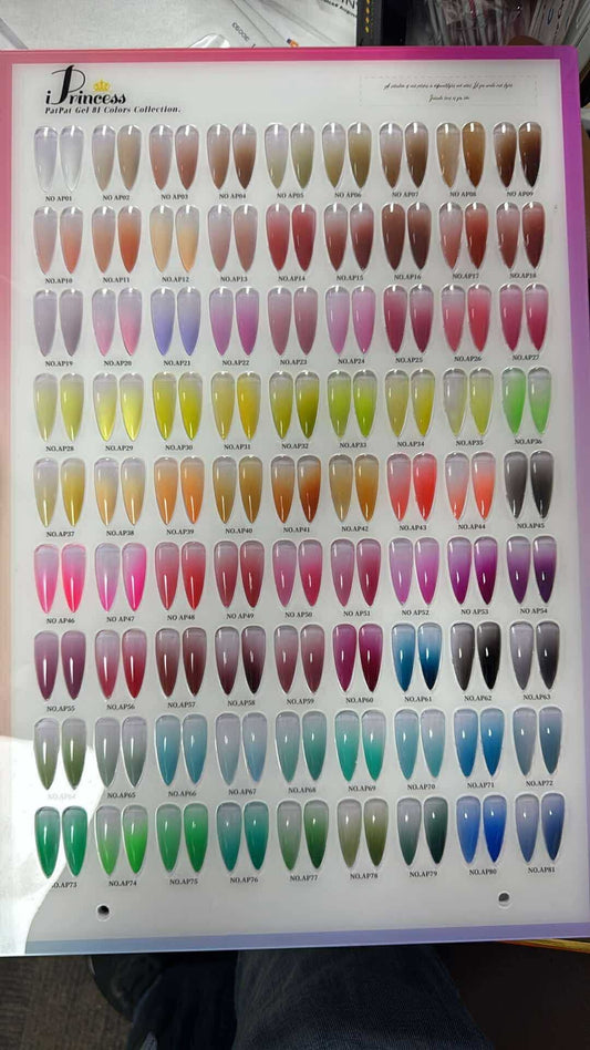iPrincess Pat Gel Only Collection : 81 Colors with 1 Sample - Free Shipping