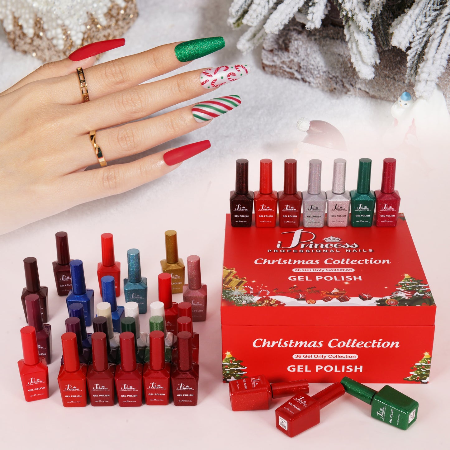 iPrincess Christmas Gel Only Collection Kit : 36 Colors with 1 Sample Book - Free Shipping