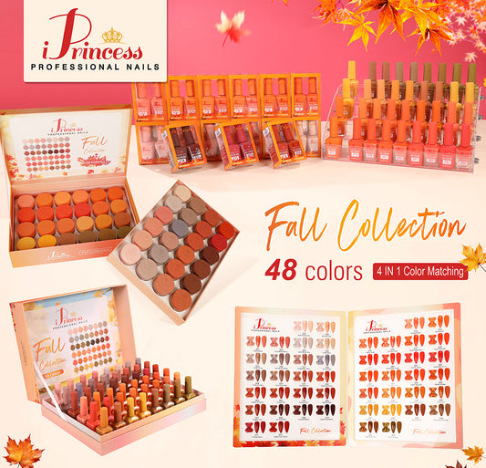 iPrincess Fall 3 in 1 Gel, Polish n Powder Collection : 48 Colors with 3 Sample Book - Free Shipping
