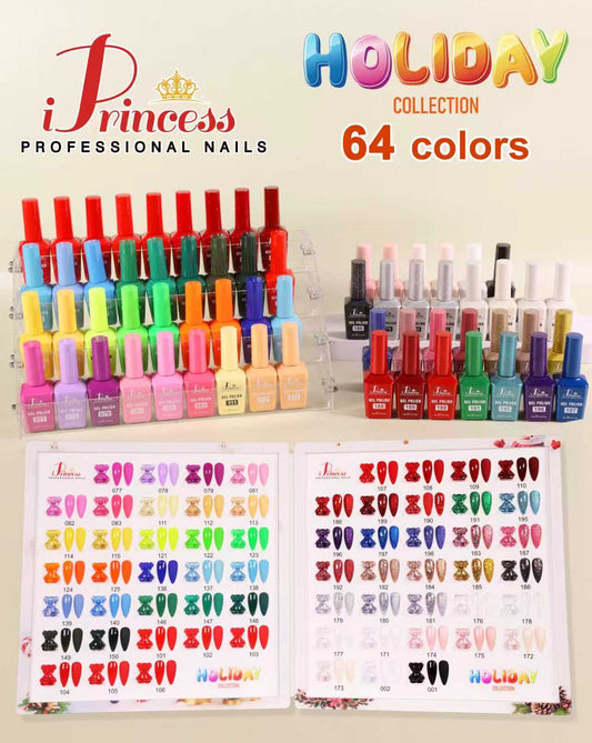 iPrincess Gel (Color Coated) Only : 64 Colors Holiday Collection